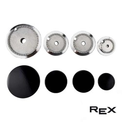 Serie 4 pezzi completa di bruciatori doppio foro e coperchi REX