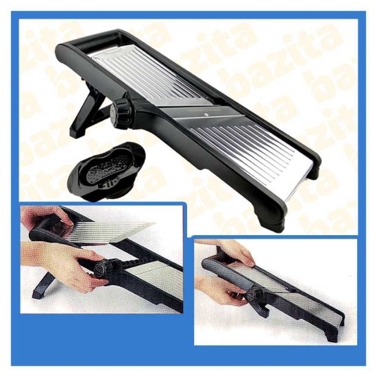 Mandolina con Rotella Regolabile per Altezza di Taglio e Lame Julienne - Lame in Acciaio Offerte Casalinghi