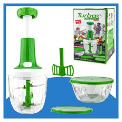 Turbo Chopper Plus- Tritatutto verticale 5 lame inox doppio bicchiere