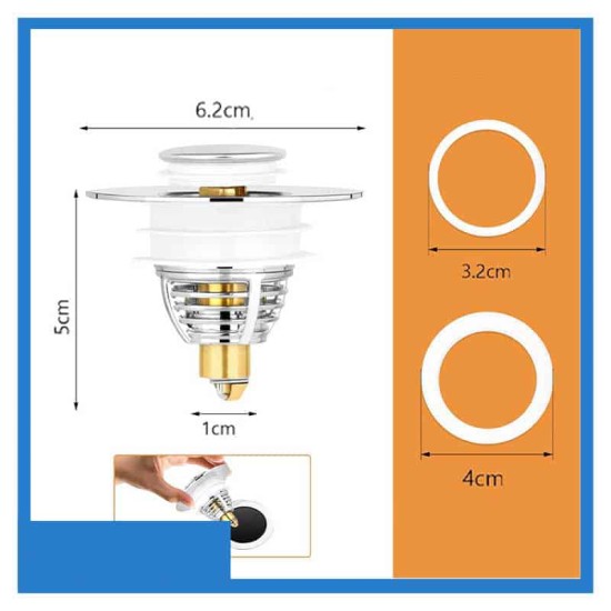 Tappo Lavandino Bagno Universale Pop-up - Facile Installazione e Massima Durabilità Offerte Casalinghi