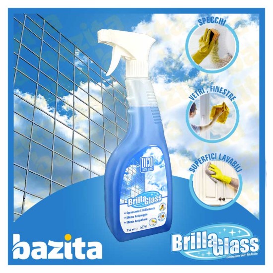 BrillaGlass - Detergente Superfici Lavabili - 750 ml Pulizia Professionale
