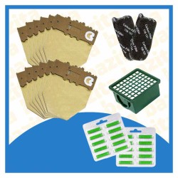 Kit Offerta Sacchetti Folletto VK130 vk131 12 sacchetti profumatori hepa 2 filtri carbone