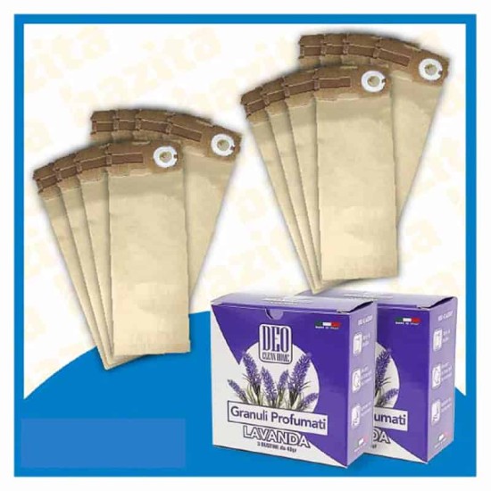 Kit Offerta Sacchetti Folletto VK120 - 121 - 122 16 sacchetti 2 confezioni di Granuli Lavanda Sacchetti Folletto VK 120