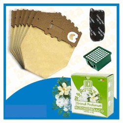 Kit Offerta Sacchetti Folletto VK130 VK131 6 sacchetti carboni filtro Granuli Muschio Bianco