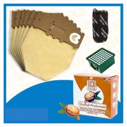 Kit Offerta Sacchetti Folletto VK130 VK131 6 sacchetti carboni filtro Granuli Olio di Argan