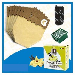 Kit Offerta Sacchetti Folletto VK130 VK131 6 sacchetti carboni filtro Granuli Vaniglia