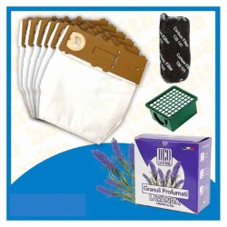 Kit Offerta Sacchetti Microfibra Folletto VK130 VK131 6 sacchetti carboni filtro Granuli Lavanda