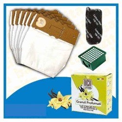 Kit Offerta Sacchetti Microfibra Folletto VK130 VK131 6 sacchetti carboni filtro Granuli Vaniglia
