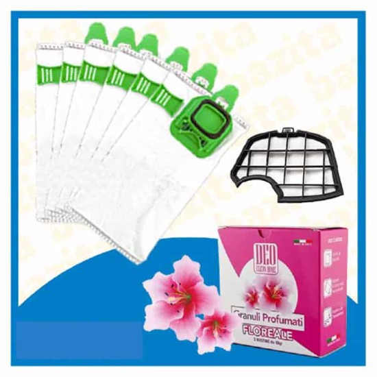 Kit Offerta Sacchetti Folletto VK140 VK150 6 sacchetti filtro Granuli Floreale Kit Risparmio Folletto VK 140