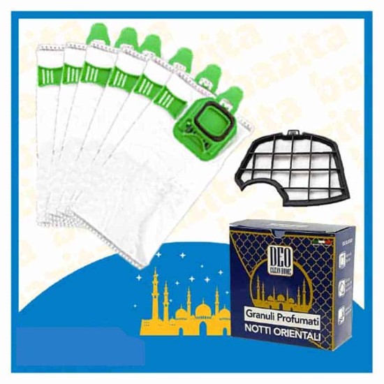 Kit Offerta Sacchetti Folletto VK140 VK150 6 sacchetti filtro Granuli Notti Orientali Kit Risparmio Folletto VK 140