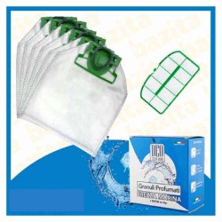 Kit Offerta Sacchetti Folletto VK200 VK220s 6 sacchetti filtro griglia Granuli Brezza Marina
