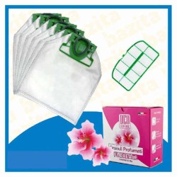 Kit Offerta Sacchetti Folletto VK200 VK220s 6 sacchetti filtro griglia Granuli Floreale