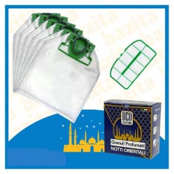 Kit Offerta Sacchetti Folletto VK200 VK220s 6 sacchetti filtro griglia Granuli Notti Orientali