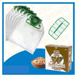 Kit Offerta Sacchetti Folletto VK200 VK220s 6 sacchetti filtro griglia Granuli Sandalo