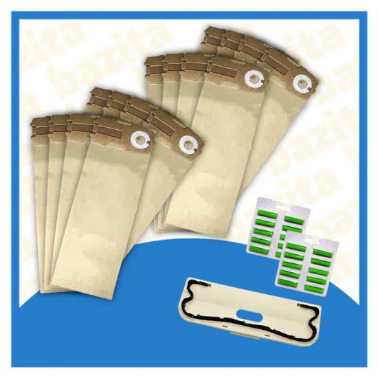 Kit Offerta Sacchetti Folletto VK120 121 122 16 sacchetti piastra sottospazzola setole profumatori Sacchetti Folletto VK 120