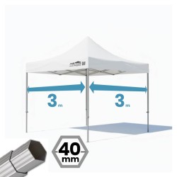 Gazebo professionale 3x3 richiudibile Ø 40 mm | Struttura esagonale