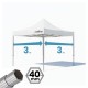 Gazebo professionale richiudibile 3x3 metri Ø 40 mm