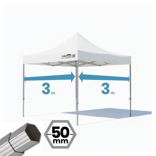 Gazebo professionale 3x3 heavy duty Ø 50 mm | Richiudibile