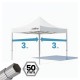 Gazebo professionale 3x3 heavy duty Ø 50 mm | Richiudibile