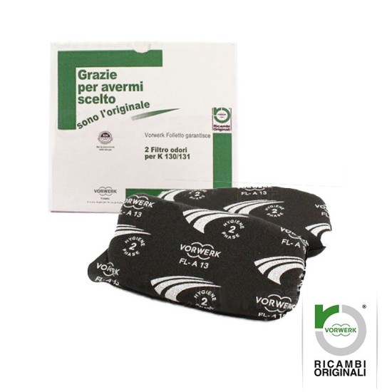 Filtro Odori confezione 2 pezzi per VK130 VK131 - Originale FOLLETTO -19925 Ricambi Originali VK130 - VK131
